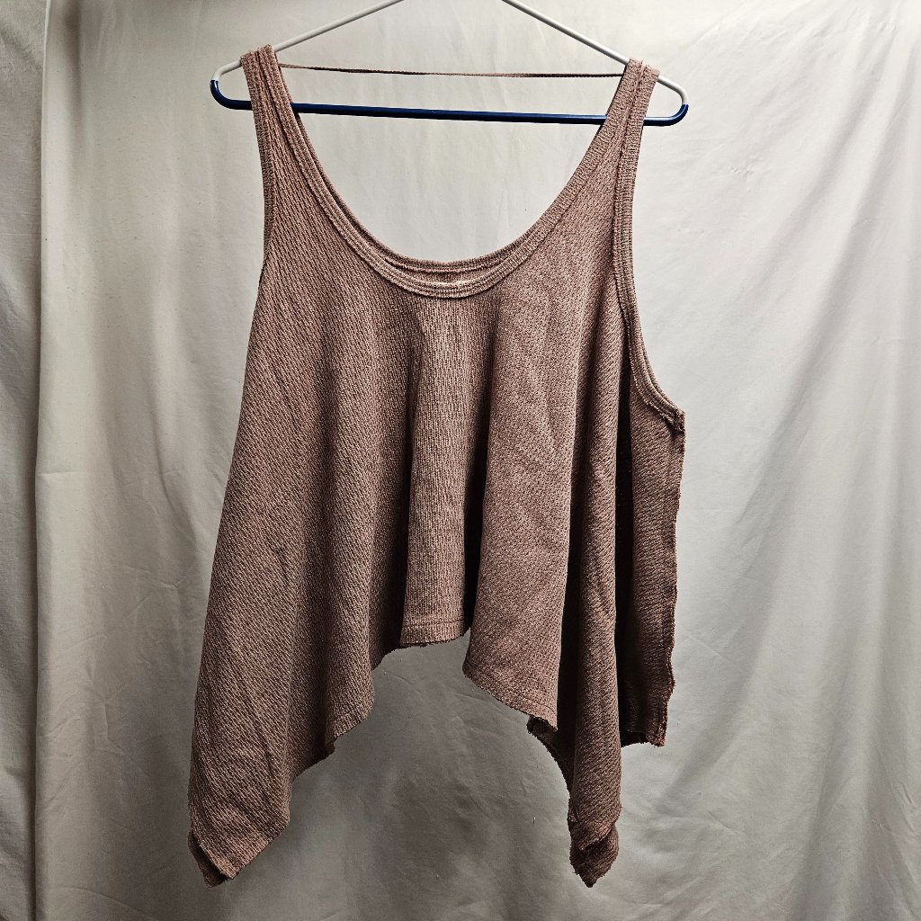 We The Free People Mauve Oversized Tank Top Open Shoulder Blouse Shirt Medium